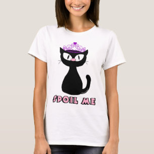 T-shirt SPOIL ME Cute Black Cartoon Princess Cat