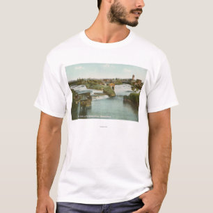 T-shirt Spokane, WA - vue des automnes et de la rivière d