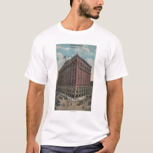 T-shirt Spokane, WA - vue d'hôtel de Davenport