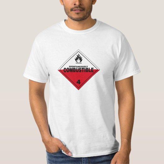 T-shirt Spontanément panneau d'avertissement de danger de (Devant)