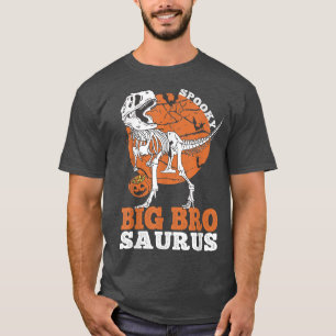 T-shirt Spooky Big Bro Saurus Dinosaur Skeleton T rex Pump