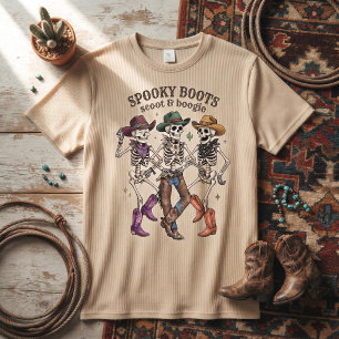 T-shirt Spooky Boots Scoot & Boogie Cowboys squelettes