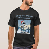 T-shirt Spooky Christmas Skeleton on Skis (Devant)