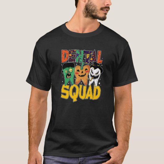 T-shirt Spooky Dental Assistant Dental Squad Halloween Den (Devant)