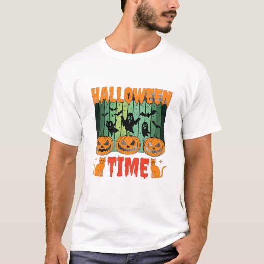 T-shirt Spooky Halloween T‑Shirt – Ghostly Typography for  (Devant)