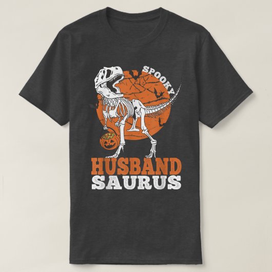 T-shirt Spooky Husband Saurus Dinosaur Skeleton T rex Pump (Design devant)