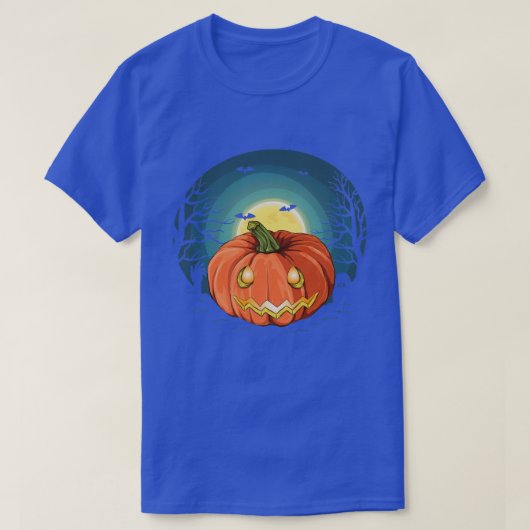 T-shirt Spooky Jack O Lantern Full Moon Flying Bat Hallowe (Design devant)