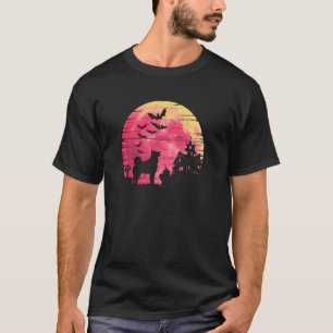 T-shirt Spooky Norwegian Elkhound & Haunted House Hallowee