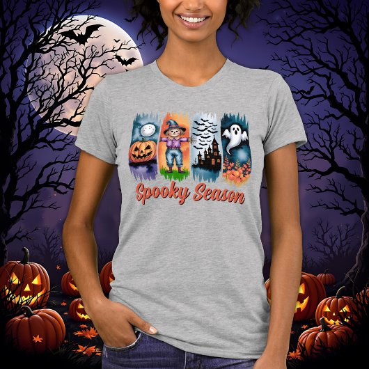 T-shirt Spooky Season Halloween Fall Autumn Brush Strokes