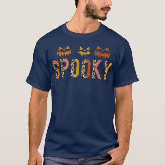 T-shirt Spooky Season Leopard Halloween Women Cheetah Prin