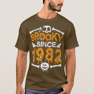 T-shirt Spooky Since 1982 Scary Skeleton 40th Birthday Hal