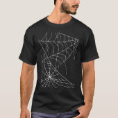 T-shirt Spooky Spider Web Pattern Halloween Vibes Black Co (Devant)