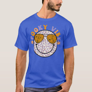 T-shirt Spooky Vibes Groovy Smiling Face With Sunglasses H