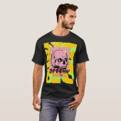 T-shirt Spooky Vibes – Pink Skull Aesthetic Design (Devant entier)