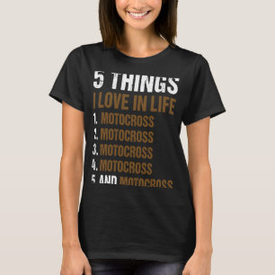 T-shirt Sport 5 choses que j'aime dans la vie Motocross