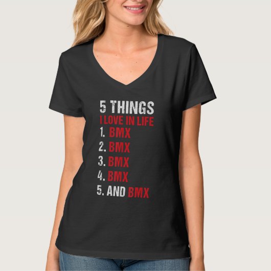 T-shirt Sport 5 Things I Love In Life BMX (Devant)