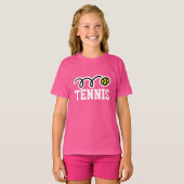 T-shirt sport fille rose pour joueur junior de ten (Devant entier)