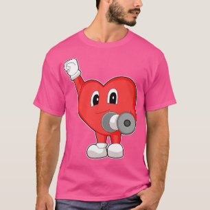 T-shirt Sport Heart Fitness Dumbbell Sports