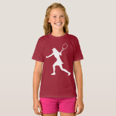 T-shirt sport Maroon rouge pour filles (Devant entier)