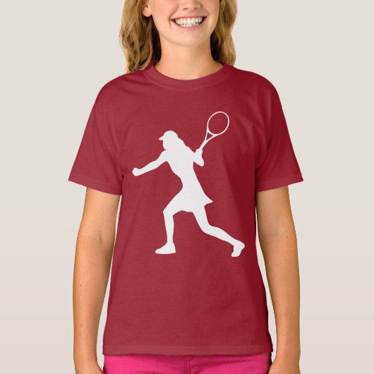 T-shirt sport Maroon rouge pour filles (Devant)
