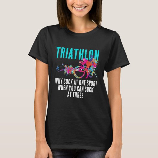 T-shirt Sport moderne Sarcasme Triathlon Bold Turquoise Ty (Devant)