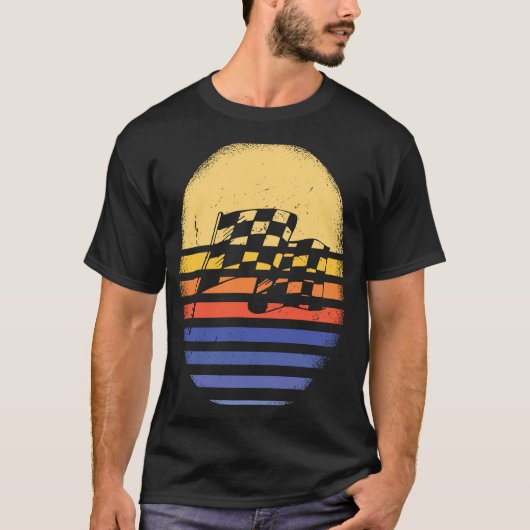 T-shirt Sport Retro Sunset Drag Racing (Devant)