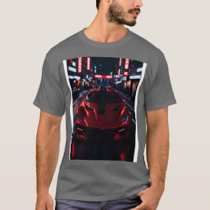T-shirt Sport rouge foncé en Neon City japonais