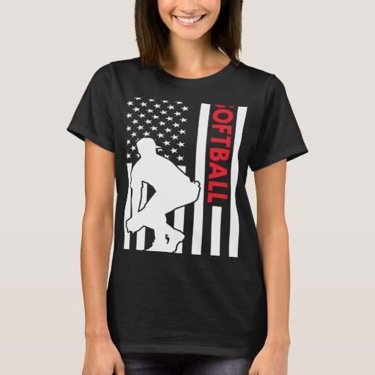 T-shirt Sport Us Drapeau Softball (Devant)