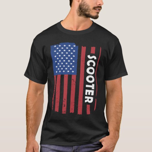 T-shirt Sport Us Flag Scooter 3 (Devant)