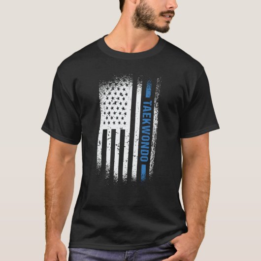 T-shirt Sport Us Flag Taekwondo  2 (Devant)