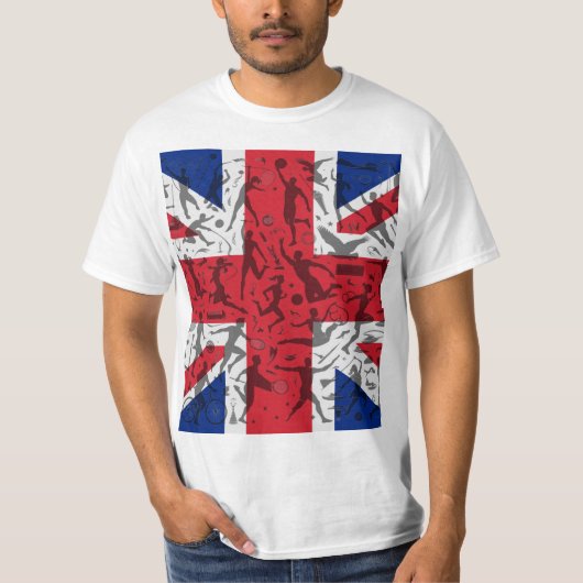 T-shirt sportif avec drapeau de l'Union Jack (Devant)