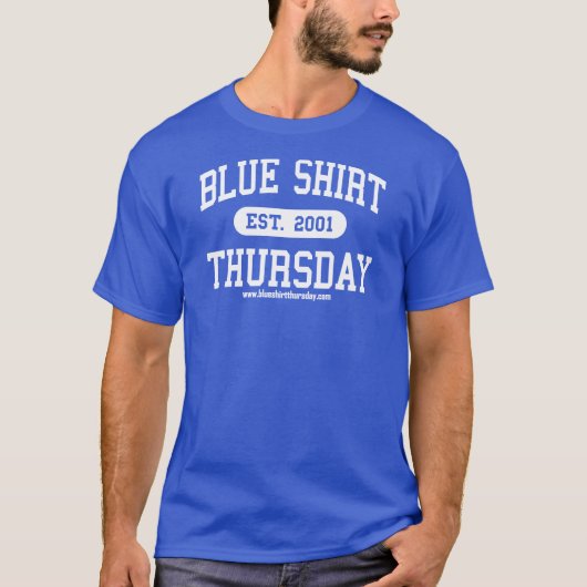 T-shirt sportif de jeudi de chemise bleue (Devant)