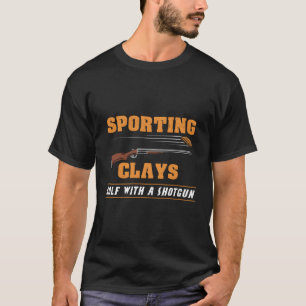 T-shirt Sporting Clays Golf Avec Shotgun Clay Cible Sho