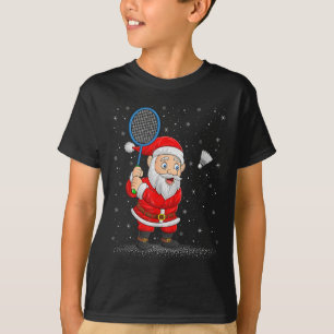 T-shirt Sports de badminton Père Noël Jouant au badminton