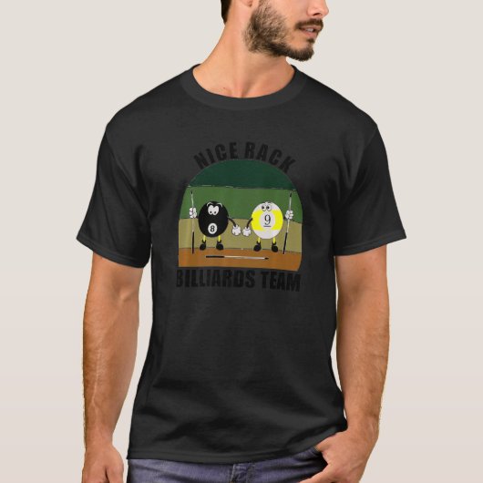T-shirt Sports de queue Billard Pool Équipe Jolies Queue B (Devant)