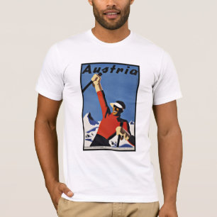 T-shirt Sports de ski de l'Autriche de Vintage voyage