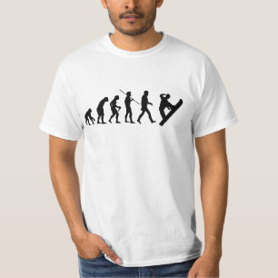 T-SHIRT SPORTS D'HIVER DRÔLES D'ÉVOLUTION DE SNOWBOARDIN