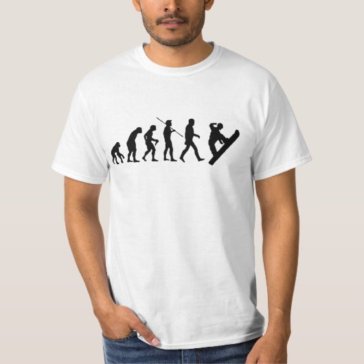 T-SHIRT SPORTS D'HIVER DRÔLES D'ÉVOLUTION DE SNOWBOARDING (Devant)