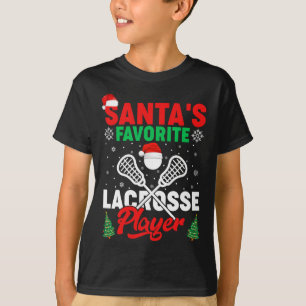 T-shirt Sports Lover Père Noël Joueur favori de crosse Chr