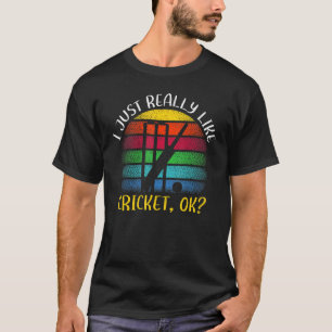 T-shirt Sports vintages De Cricket J'Aime Vraiment Le Cric