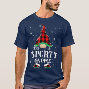 T-shirt Sporty Gnome Buffalo Plaid Matching Family Christy