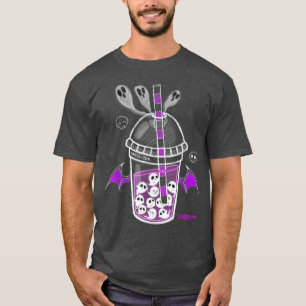 T-shirt Sposcène Ghos-Tea Éffrayant Boba Emo Goth Alt Purp