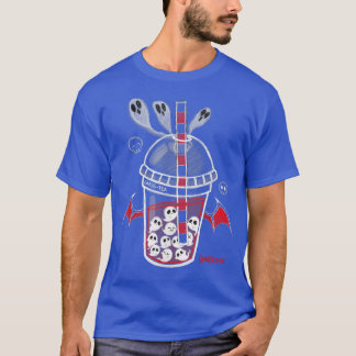 T-shirt Sposcène Ghos-Tea Éffrayant Boba Emo Goth Alt Red