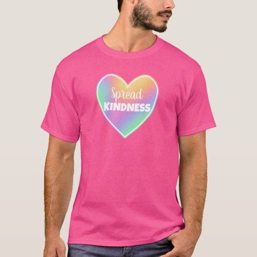 T-shirt Spread Kindness Pastel Rainbow Heart (Devant)