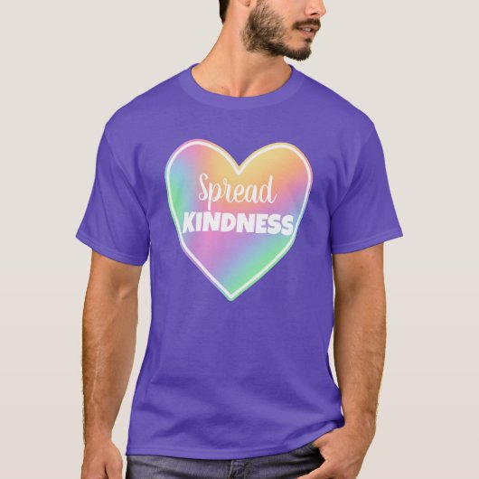 T-shirt Spread Kindness Pastel Rainbow Heart (Devant)