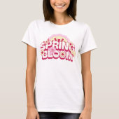 T-shirt Spring Bloom Retro Floral Typography Butterfly (Devant)