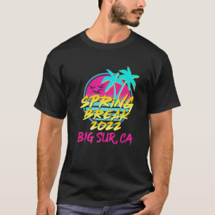 T-shirt Spring Break 2022 Retro 80S 90S Big Sur, Famille C