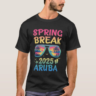 T-shirt Spring Break Aruba 2025 Voyage Vacances Lunettes d