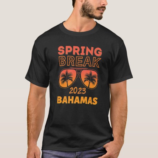 T-shirt Spring Break Bahamas 2023 Lunettes de soleil Plage (Devant)