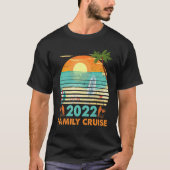 T-shirt Spring Break Family Cruise Retro 2022 Sun Palm Tre (Devant)